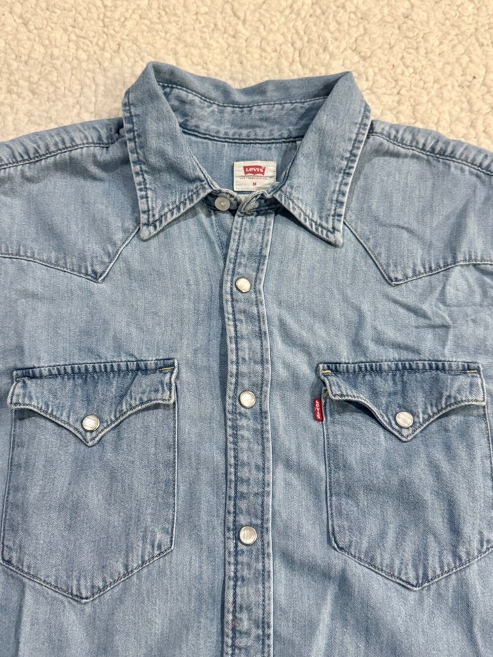 Levi's Barstow Standard Western Denim Shirt - Light Wash - Men's Size M